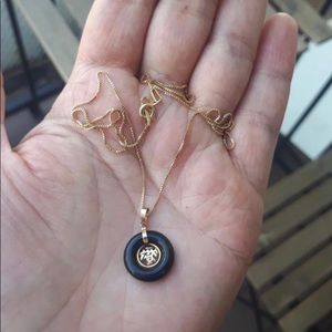 Vintage 14k Yellow Gold Chinese Disk Pendant